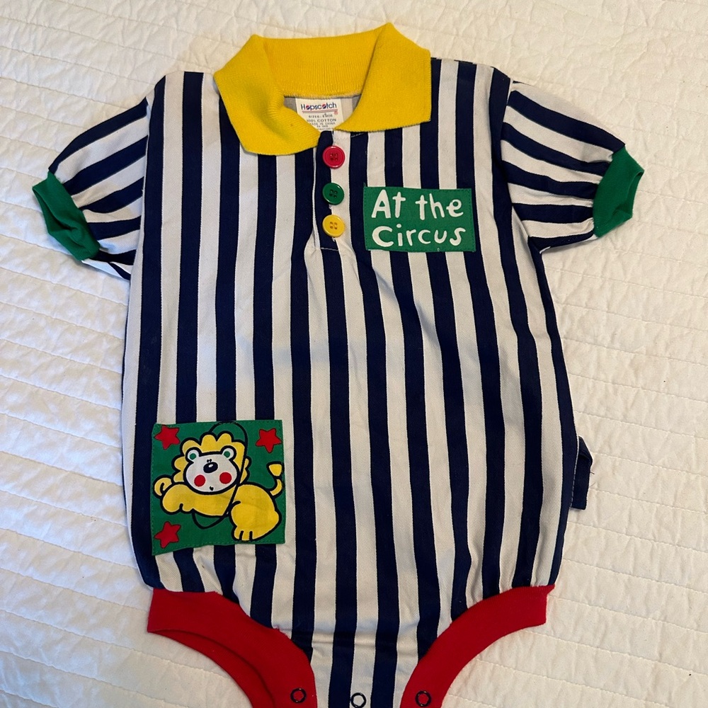 Vintage Colorful Striped Circus Kids One Piece
